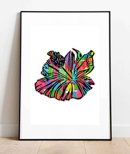 Hibiscus Flower Caribbean Christmas Gift Artwork