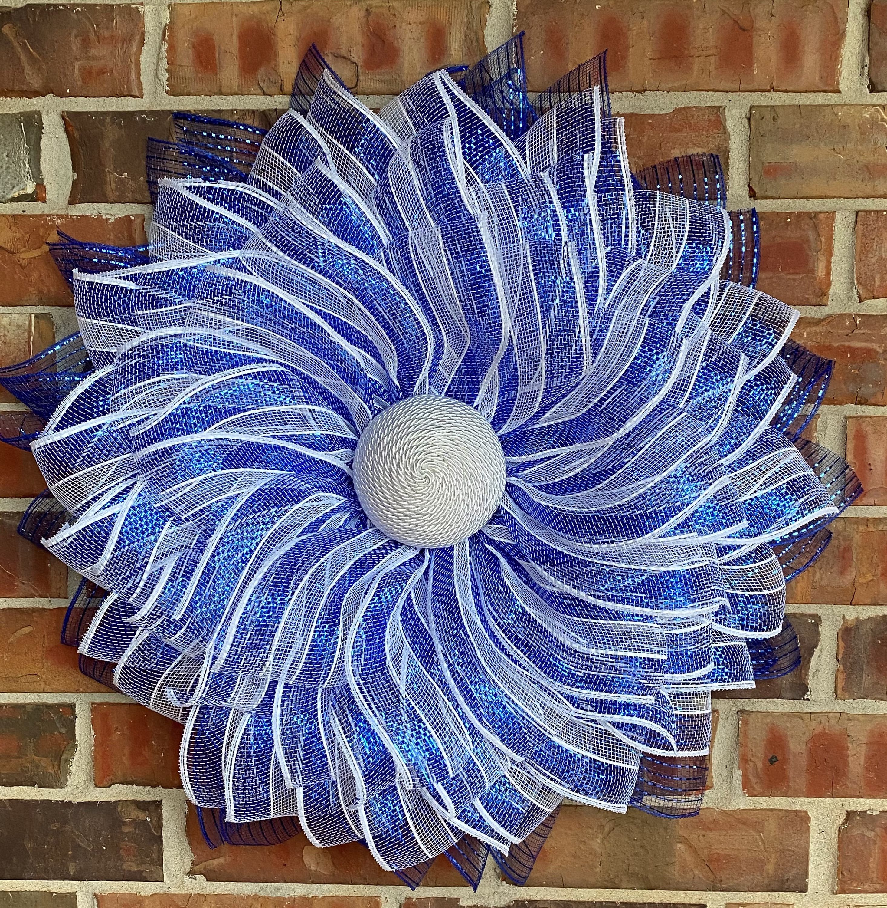 Wreath, Front Door Hanger, Nautical Everyday All Season Mesh Spring & Summer Wreath