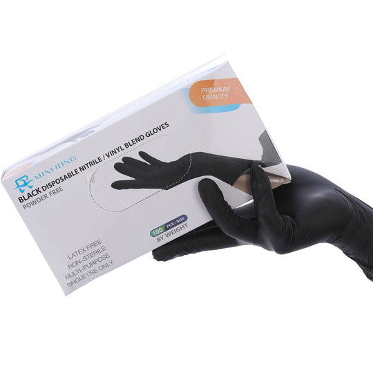 100 Pack Nitrile Gloves, Black Gloves, Latex Free and Elastic, Perfect for Estetiste Food Use, Powder and Talc Free.(S)