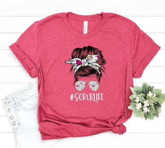 Scrub Life Apparel - Heart Beat Sunglasses Shirt Nurse Appreciation Clothes Medical Student Gift Registered Outfit Home Health