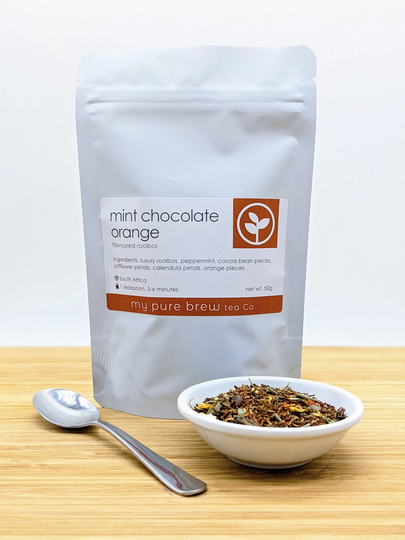Mint Chocolate Orange Loose Leaf Tea - Caffeine Free, Gift For Him, Her, Present, Lover