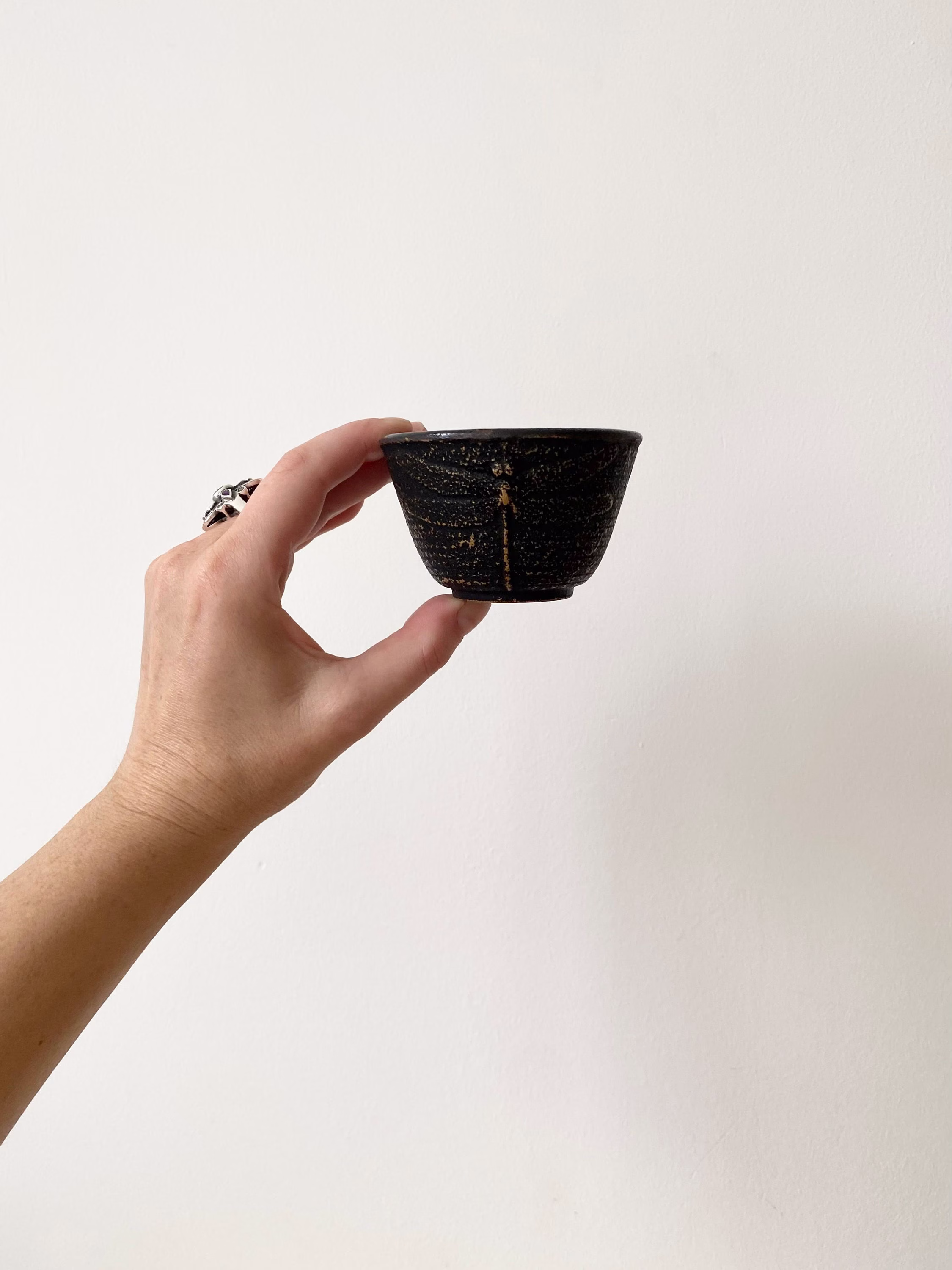 Japanese Metal Teacup, Handmade Handless Cup