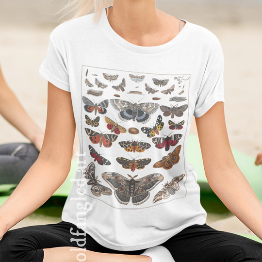Butterflies | 1843 - Unisex Organic T-Shirt, Vintage Style Toadstool T-Shirt