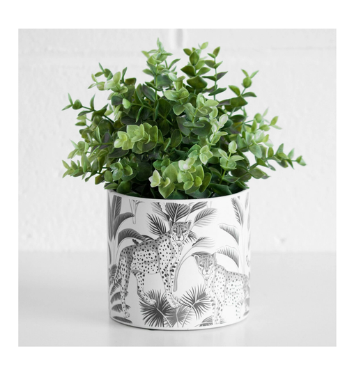 13.5cm Cheetah Animals Jungle Ceramic Indoor Plant Pot Holder Herb Cover Planter