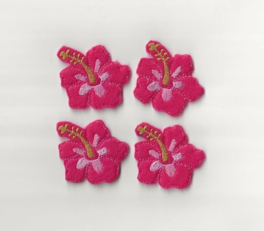 Hibiscus Flower Felties Custom Color, Set Of 4