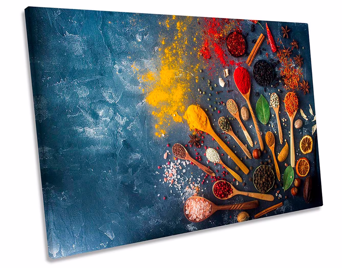 Herbs Spices Spoons Chilli Picture Canvas Wall Art Print