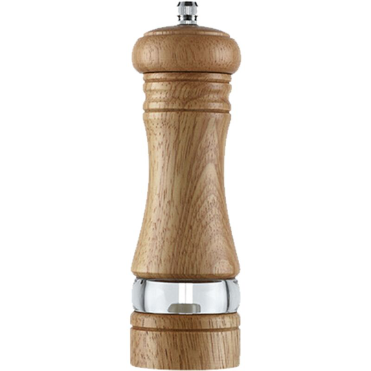Wood Salt and Pepper Grinder Mills Sets, Classic Manual Salt Grinder Refillable Pepper Mill Sets 6 inch primary color single bubble bag