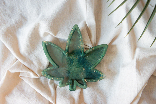 Mini Herb Leaf Rolling Tray, Resin, Custom Tray
