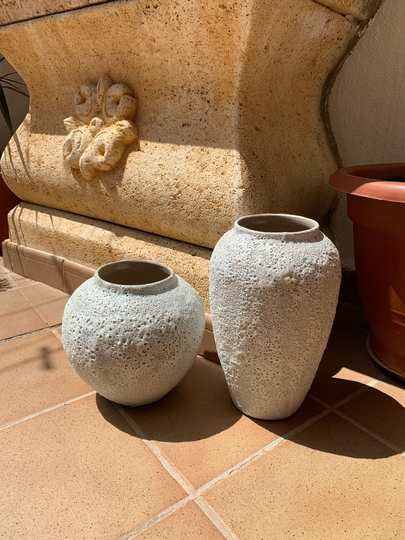 Ceramic Bubble Glaze Dried Flower Vase | Vases For Flowers, Pots, Textured, Stoneware, Rustic, Farmhouse, Boho, Ethnic