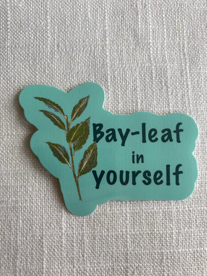 Waterproof Plant Sticker ~ Herb Laminated Laptop Decal Bay-Leaf in Yourself