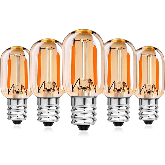 Naxunnn - 1W E14 led Filament Equivalent 10W, T22 Bulb and Oven Extractor Hood Fridge Crystal Chandelier, Salt Lamp, Kids Night Light, Tube Warm