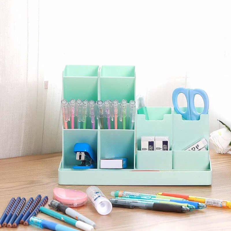 Large Capacity Cute Desk Accessories, Pen Holder, Pencil Storage Box, Desktop Organizer Stand Case, School Office Stationery