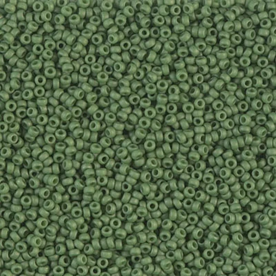 15/0 Matte Op Olive Miyuki Seed Bead, 10 Gram Bag, Color# 15-2318