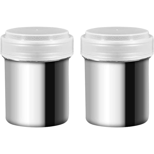 2 Pieces Kitchen Sieve, Stainless Steel Flour Shakers Sieve Pastry Shaker Chocolate Icing Kitchen Sieve, for Cocoa Coffee Sugar Salt Shaker