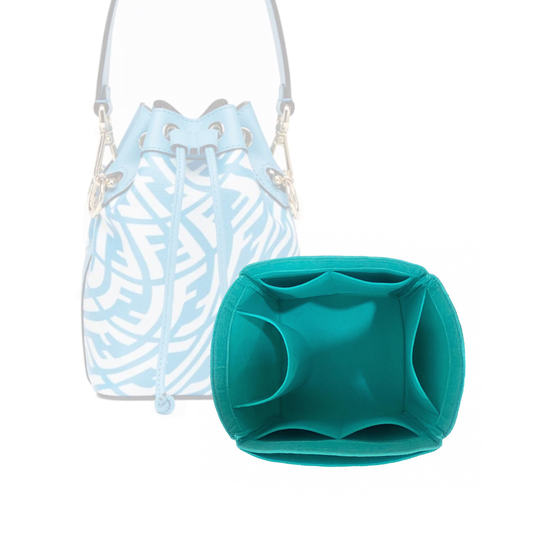 Mon Tresor Bucket Bag Organizer | With Bottle Pocket/Tote Felt Bag Insert Handbag Storage For Ff Purse Liner Pocket