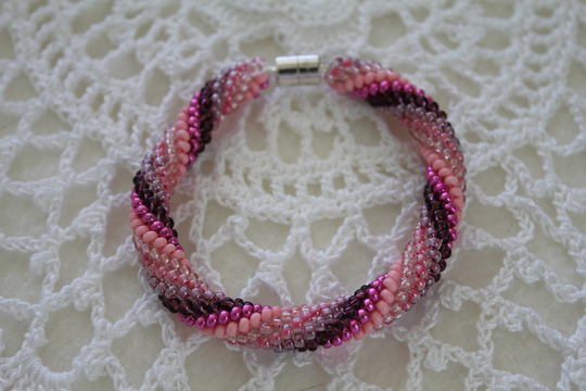 Bracelet Purple & Pink Seed Bead