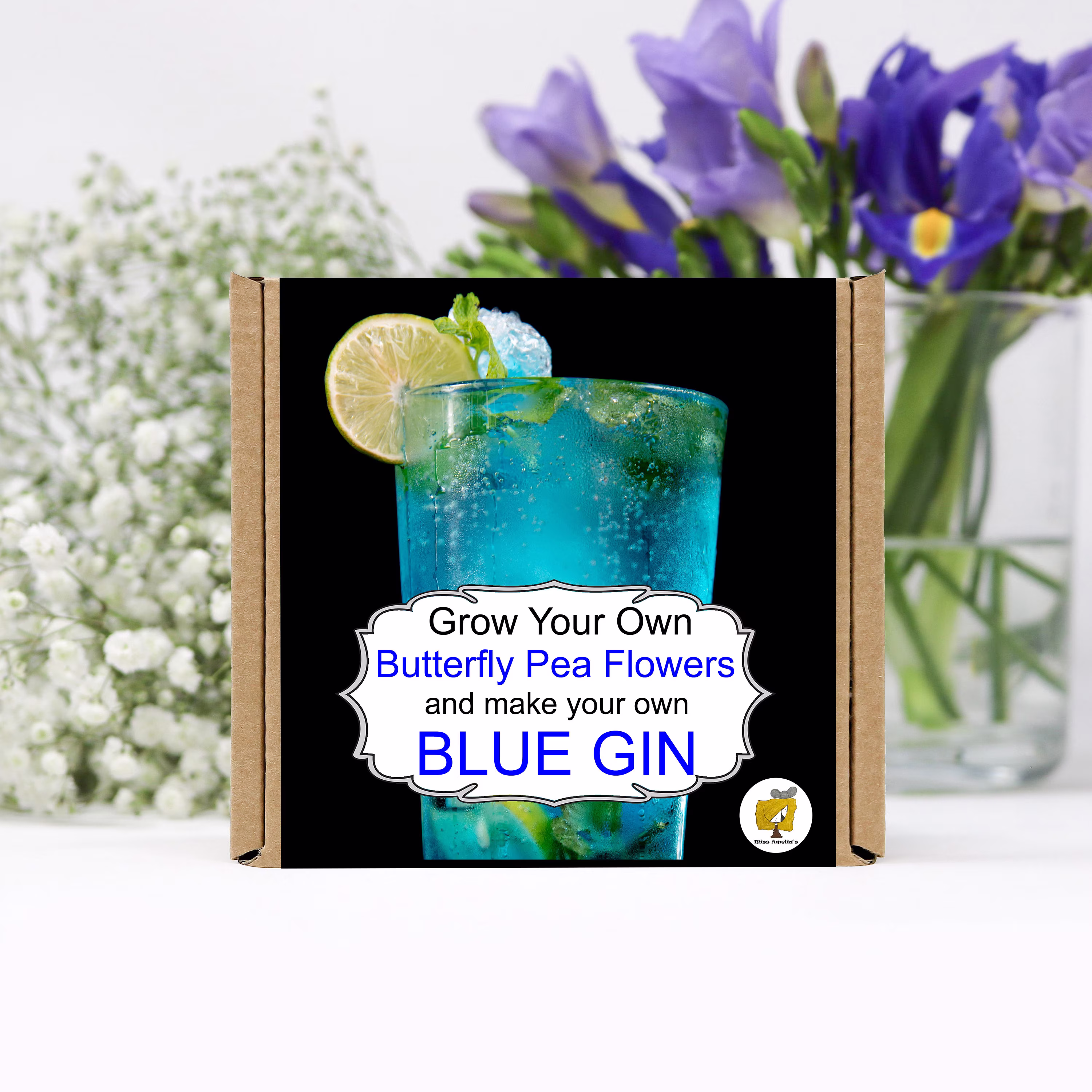 Grow Your Own Colour Changing Gin Flowers & Make Blue Gin. Gardening Gifts For Women, Men, Him, Her, Grandad & Children