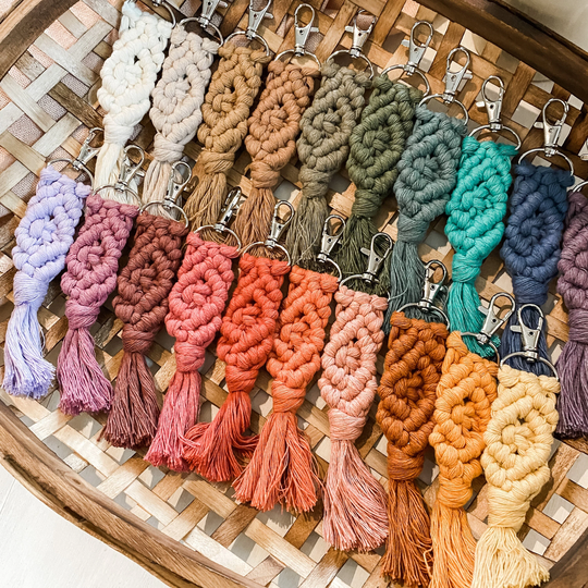 Macramé Keychain - Boho Key Fob Accessory Gifts For Her Macrame