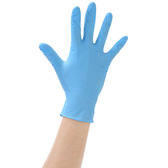 Disposable Nitrile Medical Gloves, Powder Free, Blue, Size m (Pack of 100)