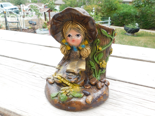 Vintage Country Girl Planter, Home Decor, Farmhouse Girls Room, Daysgonebytreasures Dc