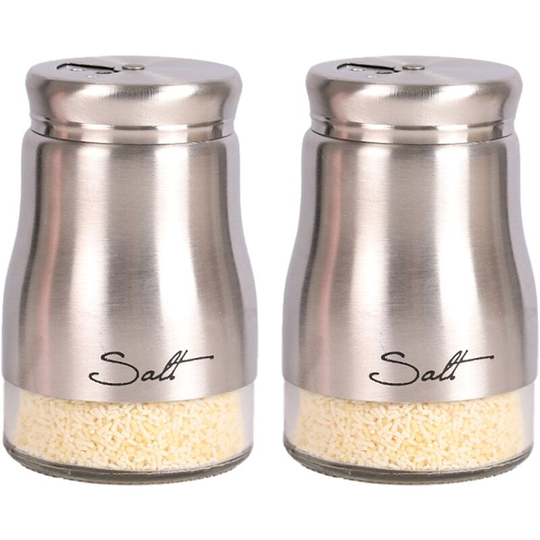 Fvbjd - Salt And Pepper Shakers Set, Kitchen Decor, Glass Salt And Pepper Shakers Set, Cute Salt Shaker silver