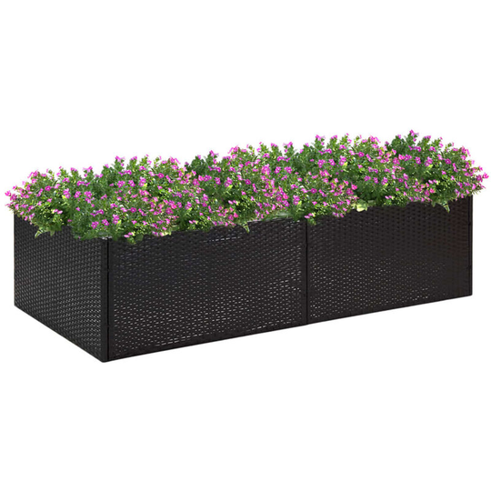 Garden Planter Black 157x80x40 cm Poly Rattan