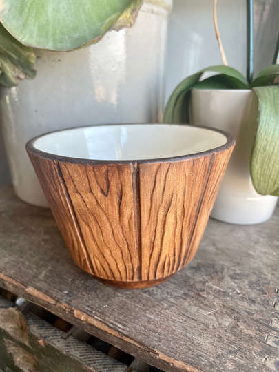 Vintage Treasure Chest Pottery Planter