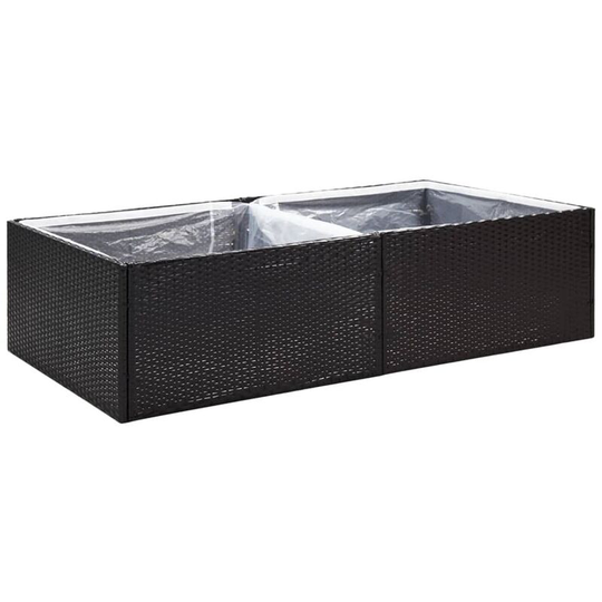 Garden Planter Black 157x80x40 cm Poly Rattan Vidaxl Black