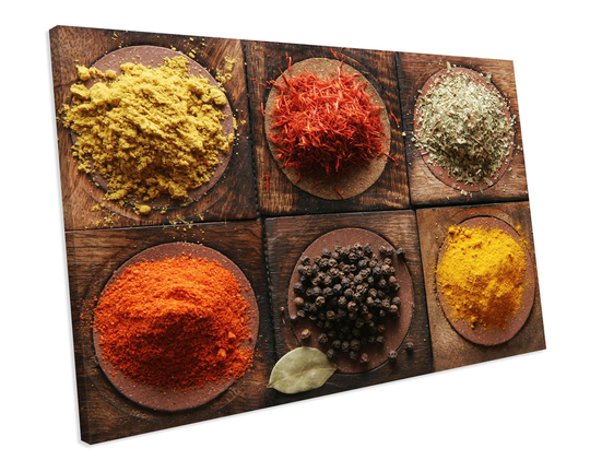 Herbs & Spices Kitchen Canvas Wall Art Picture Print