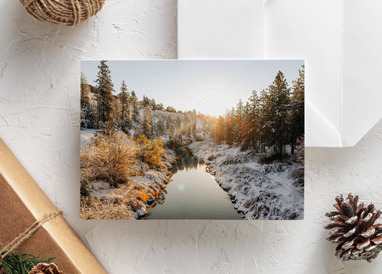 Seasons Collide Autumn Fall Winter Greeting Card Pacific Northwest Folded Cards Fine Art Photography