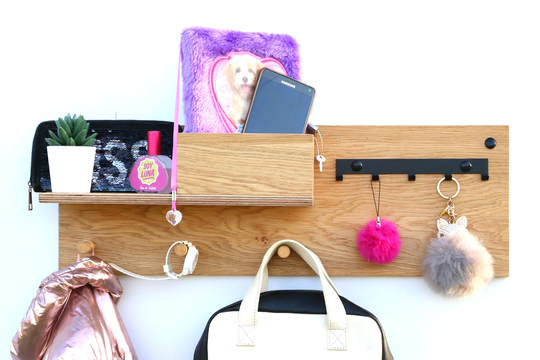 Modern Coat Rack With Shelf, Entryway Shelf , Key Organization 60cm - 23.62