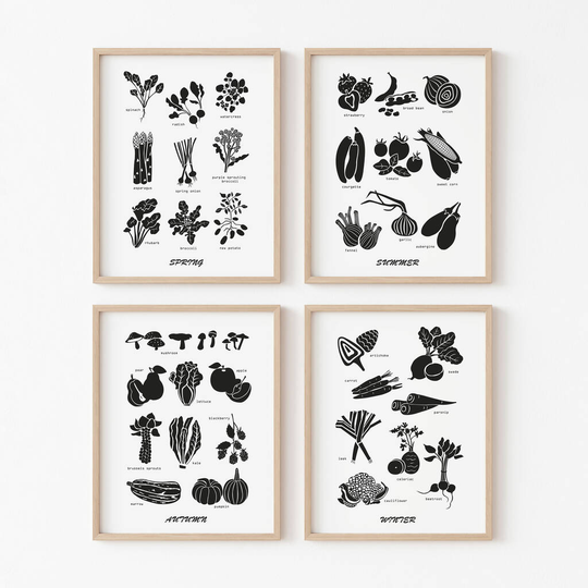 Set Of Four Seasonal Kitchen Print