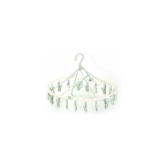 Baby Kids Light Brown Plastic Hanger Hook Clip for Socks, Folding Clips, 1 Pole, Green Tea