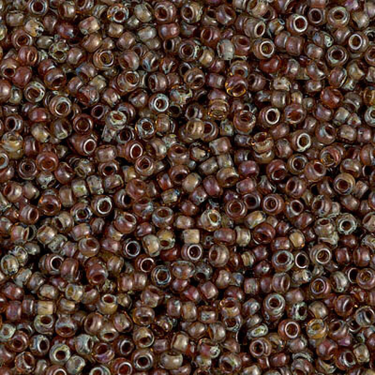 Miyuki Seed Beads 8/0 Picasso Transparent Lt. Smoky Topaz , 4505-New