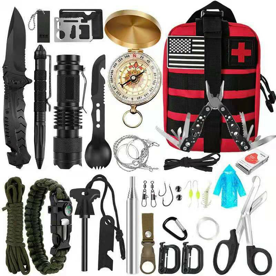 First Aid Kit, Military Tactical Medicine emt Pouch with Medical Scissors, First Aid Molle Waterproof Bag for Hiking, Camping, Outdoor Sports (Red)