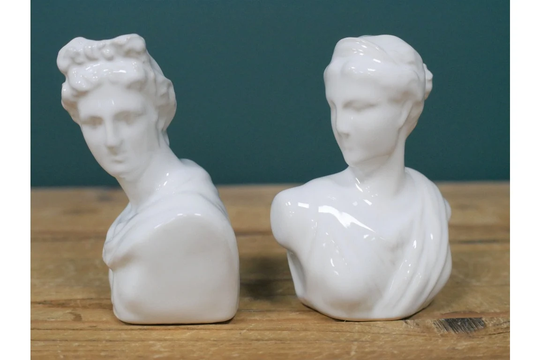 Salt & Pepper Classic Porcelain Busts Condiments