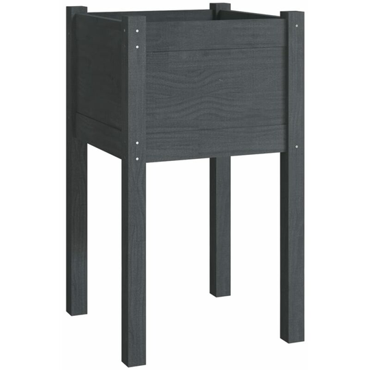 Garden Planter Grey 40x40x70 cm Solid Pinewood Vidaxl Grey