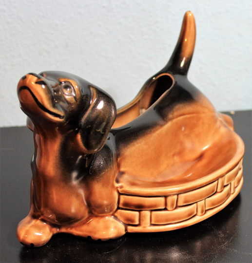 Unique Dog Lover's Dachshund Planter With Small Catch-All Area
