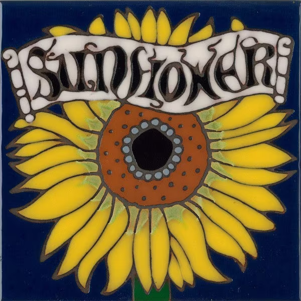 Handpainted Tile Sunflower Made in Usa Ceramic Original Art