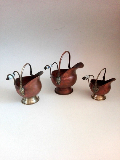 Copper Planter Pots, Lion Head Decor, French Vintage, Home Ash Bucket, Fireplace Pot, Garden Indoor