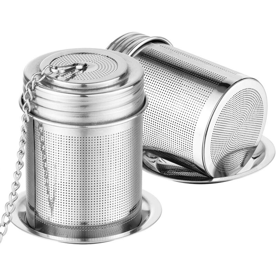 2 tea dispensers, cooking tea dispensers, equipped with ultra-fine mesh tea ball filter, threaded connection 18/8 stainless steel, with extended