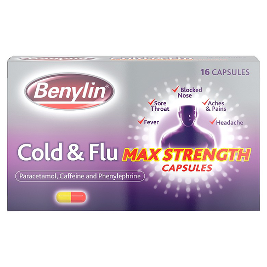 Benylin Cold & Flu Max Strength Capsules 16