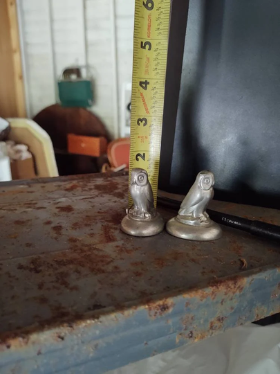 Vintage Owl Pewter Salt & Pepper Shakers
