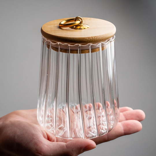 Japanese Glass Tea/Coffee Container Cans Canister Handmade Tea Leaf Storage Sugar Canister