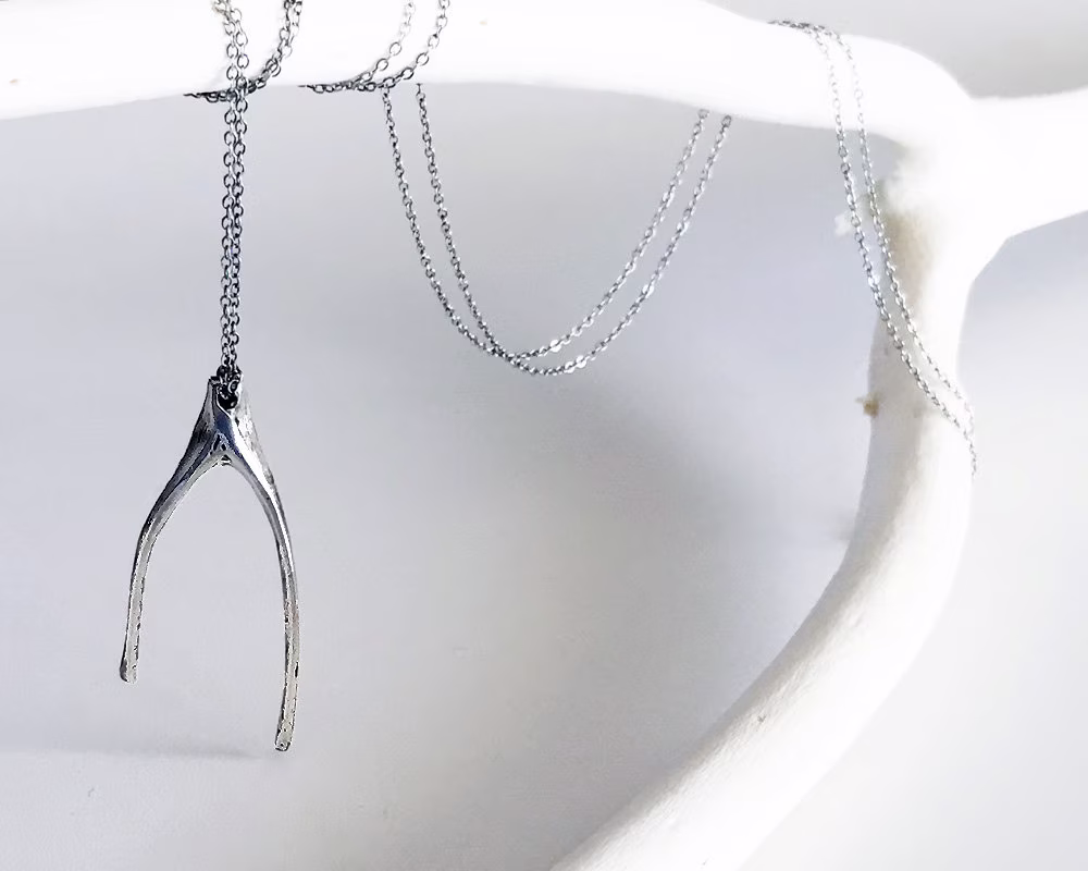 Wishbone Necklace - Organic Modern Tree Branch Style