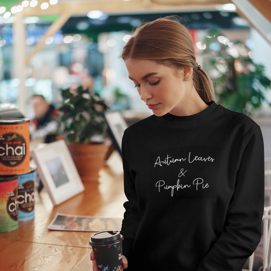 Autumn Sweatshirt, Leaves & Pumpkin Pies, Fall Jumper, Season, Sweatshirt