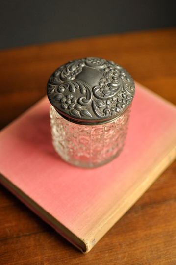 Stunning Sterling Silver & Hobnail Cut Glass Powder Pot | Antique Edwardian Dresser Jar William Devenport Birmingham
