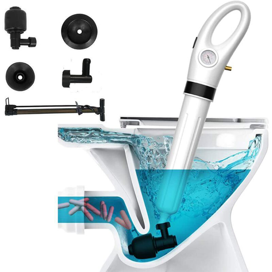 Devenirriche - Toilet Piston, Drain Cleaner, Powerful Electric Air Vent Blaster Pressure Washer Pump Dredge Clog Remover for Kitchen, Bathroom,