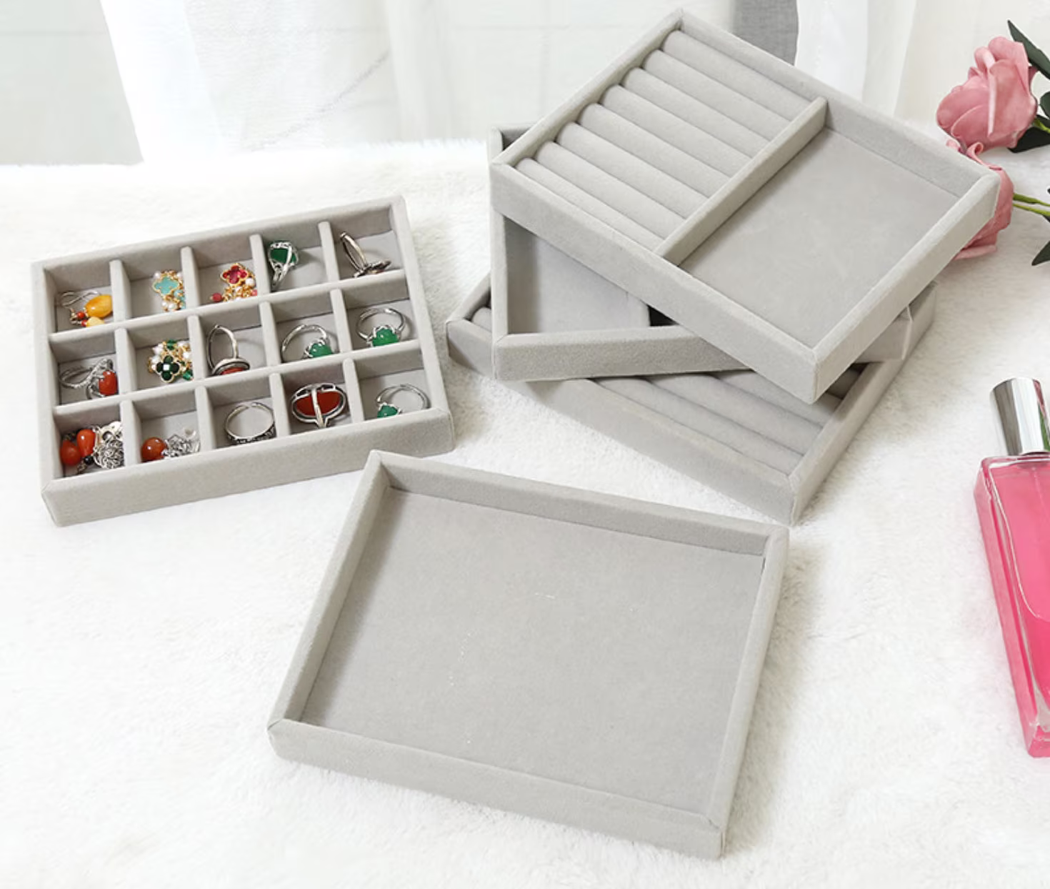 Jewelry Organizer Velvet Trays, Tray, Box, Display, Drawer Inserts, Inserts