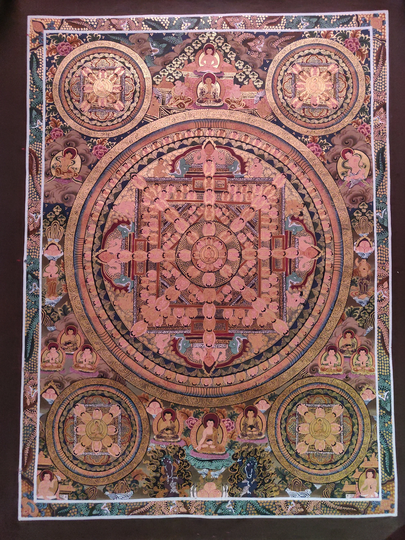 Seasonal Sale -Genuine Tibetan Thangka Art Of Buddha Mandala - Antique Piece Old Thangka Wall Hanging For Spirituality